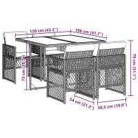 Set de mobilier de gradina 5 piese bej din poliratan cu perne confortabile - 9