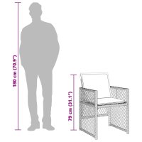 Set de mobilier de gradina 5 piese bej din poliratan cu perne confortabile - 10