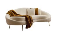 Canapea fixa ESES, 3 locuri, colt dreapta, crem, 255x120x85 cm - 1