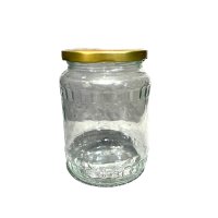 Borcan transparent de 720 ml cu capac gold D82 - 1