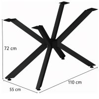 Picioare metalice pentru masă Homs, 110x55x71 cm, Negru - 1