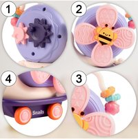 Jucarie interactiva pentru copii Malplay Funny Snail, fixare cu ventuza, dimensiune 16.5 x 12.5 x 8 cm - 6