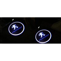 Set 2 Bucati Emblema Logo LED Portiera dedicata Marca Auto PEUGEOT - 6