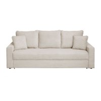 Canapea NICO II LUX extensibila, 3 locuri, cu arcuri si lada depozitare, bej, 220x85x75 cm - 1