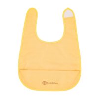 Baveta impermeabila cu buzunar PetiteMars Nate, fara pvc si ftalati, 37x27 cm, 6 luni+, prindere velcro, Ocru - 1