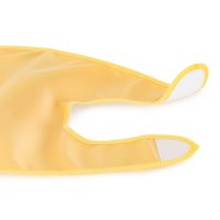 Baveta impermeabila cu buzunar PetiteMars Nate, fara pvc si ftalati, 37x27 cm, 6 luni+, prindere velcro, Ocru - 2