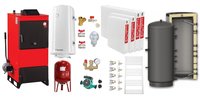 Centrala pe combustibil solid Fiama D2-25, 29 kW, cu Ventilator si Automatizare, Pachet Complet cu Puffer 800L, Radiatoare Otel si Boiler Termoelectric - 1