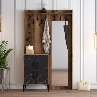 Cuier pentru Hol Berlin BC - Walnut, Negru Marble - 1