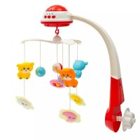 Carusel Muzical BabyMix cu Proiector pentru Patuturi Bebelusi, 11 Jucarii, Melodii si Sunete din Natura, Culoare Rosie - 1