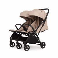 Carucior pentru gemeni Adamex Alto Bej - Pliere automata, copertina XXL, capacitate 22 kg, omologat EN1888, 6 luni+ - 6