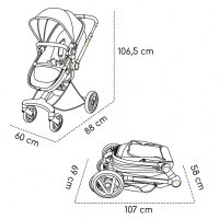 Carucior transformabil 2 in 1 Nasjo Onyx Skiddou Negru - 2