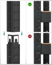 Raft metalic Songmics, Negru, Capacitate 520 kg, Dimensiuni 40 x 80 x 160 cm - 6