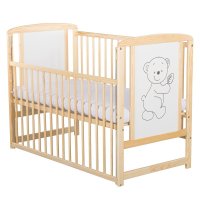 Patut Timmi din lemn pentru bebelusi, 120x60 cm, cu laterala culisanta si inaltime reglabila - 1