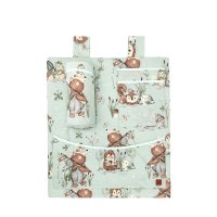 MimiNu Organizator pentru Patut Leagan, Bumbac Oeko Tex Standard 100, 3 Buzunare, 53x46 cm, Design Let's Go Natural - 1