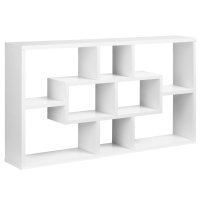 Biblioteca de Perete HOMCOM, Rafturi Spatioase 85x47.5x14.5 cm, Alb | Aosom Romania - 1