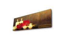 Tablou Canvas Wallxpert cu LED, Multicolor, 30x90 cm, Pânză de Piele Întoarsă, Rama din Lemn - 1