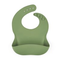 Baveta din Silicon Reglabila Petite&Mars Take&Match cu Buzunar Colector, Verde Sweet Pea - 1
