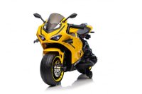 Motocicleta electrica pentru copii, Kinderauto BDQ888 70W 12V cu roti moi, Bluetooth, galbena - 1