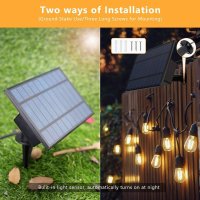 Ghirlanda Luminoasa cu Panou Solar, de 25m/30m cu 25/30 becuri cu lumina calda, cu Telecomanda - 30m - 7