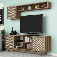 Comoda TV İnci - Walnut, Crem - 3