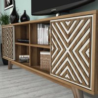 Comoda TV İnci - Walnut, Crem - 4