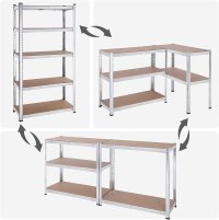 Set 2 Rafturi Songmics GLR040E02, 5 Rafturi, Dimensiuni 180 x 90 x 40 cm, Culoare Silver - 5