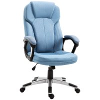 Scaun Ergonomic Vinsetto cu Spătar Albastru și Funcție de Balansare, Reglabil pe Înălțime | Aosom Romania - 1