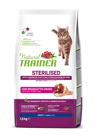 Natural Trainer, Pisica Adulta Sterilizata cu Prosciutto Crudo, 1.5 kg - 1
