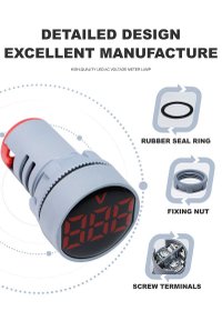 Voltmetru Digital MRG MAD101, Rotund, Indicator LCD, AC 50-500V - 4