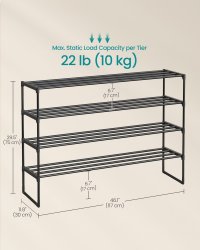 Pantofar modular Songmics Deky, Negru, 116x30x72 cm - Solutie practica pentru hol - 4