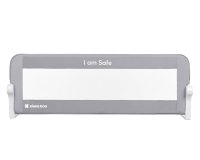 Bariera de protectie pentru pat copii KikkaBoo I am Safe Grey 120 cm,fixare stabila,rabatabila,potrivita pentru saltele de la 12-20 cm,colturi rotunjite,material textil de inalta calitate - 3