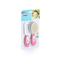Set pieptan si perie din peri naturali BabyJem Pink - 2