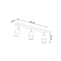 Lustra Sollux Nero Auriu 45x5x18 cm - Design Modern si Iluminare Reglabila - 4