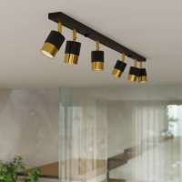 Lustra Sollux Nero Auriu 45x5x18 cm - Design Modern si Iluminare Reglabila - 8
