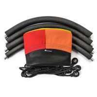 Leagan rotund pentru copii, Meteor, tip cuib de barza, cadrul din metal, tesatura Oxford 600D, YellowOrangeRed, 110 cm - 1