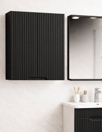 Dulap baie suspendat 033, 2 usi, negru, 60x22x68 cm, front MDF - 1