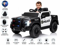 Masinuta electrica Police P5 pentru copii, 4 motoare de 45W, acumulator 12V7Ah, telecomanda 2.4G, scaun din piele, roti EVA, lumini LED, bluetooth, USB, card micro SD, intrare MP3 - 8