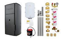 Pachet centrala pe peleti Fornello Royal Black 30 kW cu boiler 100 l, termostat wireless, aspirator de cenusa si kituri incluse - 1
