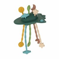 Jucarie senzoriala Petite&Mars Crazy Rocket, silicon alimentar fara BPA, moale si flexibila, 20 cm, verde, 10 luni+ - 1