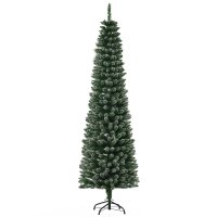 Brad de Craciun HOMCOM cu zapada artificiala, 190 cm, verde, cu baza detasabila - 1