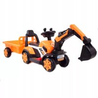 Mini Excavator Electric Kinderauto BJXZ219B 35W 6V cu Incarcator si Remorca, Galben - 1