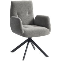 HOMCOM Fotoliu Rotativ Tapitat, Design Modern, Capacitate 120 kg, Gri Inchis | Aosom Romania - 1