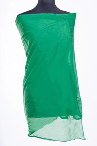 Esarfa alungita verde din bumbac si matase - 1