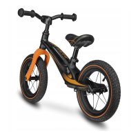 Bicicleta copii fara pedale Lionelo Bart Air negru 12 inch, cu roti gonflabile, constructie din magneziu, greutate foarte mica, scaun si ghidon reglabile pe inaltime, greutate maxima suportata 30 kg - 1
