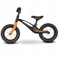 Bicicleta copii fara pedale Lionelo Bart Air negru 12 inch, cu roti gonflabile, constructie din magneziu, greutate foarte mica, scaun si ghidon reglabile pe inaltime, greutate maxima suportata 30 kg - 2