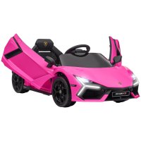 AIYAPLAY Lamborghini Revuelto, masina electrica pentru copii 3-5 ani, 12 V, roz, cu telecomanda, usi tip aripa si lumini LED - 1