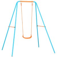 Leagan pentru copii Outsunny 3-8 ani, otel si PE, albastru-portocalie, dimensiuni 163x145x181 cm - 1