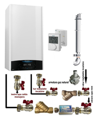 Pachet centrala Ariston Genus One+ 30 EU, 30 kW, termostat wireless si kit de instalare - 1