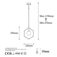 Lustra Geometri - 11075 Negru/Alb - 7