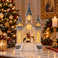 Felinar Muzical LED de Craciun Biserica cu Nașterea Domnului, 41 cm, Design Premium - 1
